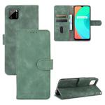 For OPPO Realme C11 Solid Color Skin Feel Magnetic Buckle Horizontal Flip Calf Texture PU Leather Case with Holder & Card Slots & Wallet(Green)
