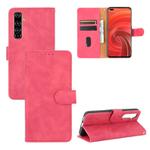 For OPPO Realme X50 Pro / X50 Pro 5G Solid Color Skin Feel Magnetic Buckle Horizontal Flip Calf Texture PU Leather Case with Holder & Card Slots & Wallet(Rose Red)