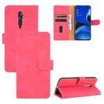 For OPPO Reno2 Z / F Solid Color Skin Feel Magnetic Buckle Horizontal Flip Calf Texture PU Leather Case with Holder & Card Slots & Wallet(Rose Red)