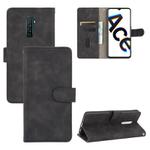 For OPPO Reno Ace / Realme X2 Pro Solid Color Skin Feel Magnetic Buckle Horizontal Flip Calf Texture PU Leather Case with Holder & Card Slots & Wallet(Black)