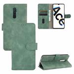 For OPPO Reno Ace / Realme X2 Pro Solid Color Skin Feel Magnetic Buckle Horizontal Flip Calf Texture PU Leather Case with Holder & Card Slots & Wallet(Green)