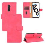 For OPPO Reno Ace / Realme X2 Pro Solid Color Skin Feel Magnetic Buckle Horizontal Flip Calf Texture PU Leather Case with Holder & Card Slots & Wallet(Rose Red)