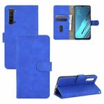 For OPPO Reno3 5G / Find X2 Lite Solid Color Skin Feel Magnetic Buckle Horizontal Flip Calf Texture PU Leather Case with Holder & Card Slots & Wallet(Blue)