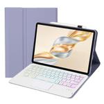 For Honor Pad X9 Pro 11.5 AH28-AS Ultra-thin Detachable Backlight Bluetooth Keyboard Leather Tablet Case with Touchpad(Lavender White)