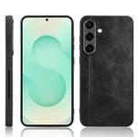 For Samsung Galaxy S25+ 5G Cow Pattern Sewing Back Cover Phone Case(Black)