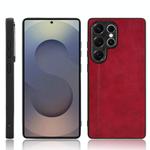 For Samsung Galaxy S25 Ultra 5G Cow Pattern Sewing Back Cover Phone Case(Red)