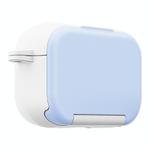 For AirPods 4 Mirror Stand Silicone Earphones Protective Case(Blue)