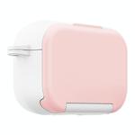 For AirPods 4 Mirror Stand Silicone Earphones Protective Case(Pink)