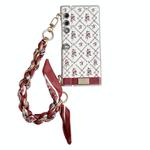 For Honor V Purse Luck Flower Pattern TPU Phone Case With Strap(White)