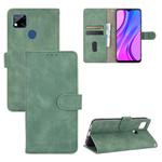 For Xiaomi Redmi 9C Solid Color Skin Feel Magnetic Buckle Horizontal Flip Calf Texture PU Leather Case with Holder & Card Slots & Wallet(Green)