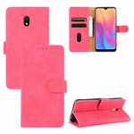 For Xiaomi Redmi 8A Solid Color Skin Feel Magnetic Buckle Horizontal Flip Calf Texture PU Leather Case with Holder & Card Slots & Wallet(Rose Red)