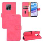 For Xiaomi Redmi 10X & 10X Pro 5G Solid Color Skin Feel Magnetic Buckle Horizontal Flip Calf Texture PU Leather Case with Holder & Card Slots & Wallet(Rose Red)