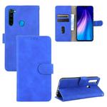 For Xiaomi Redmi Note 8 Solid Color Skin Feel Magnetic Buckle Horizontal Flip Calf Texture PU Leather Case with Holder & Card Slots & Wallet(Blue)