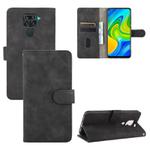 For Xiaomi Redmi Note 9 Solid Color Skin Feel Magnetic Buckle Horizontal Flip Calf Texture PU Leather Case with Holder & Card Slots & Wallet(Black)