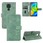 For Xiaomi Redmi Note 9 Solid Color Skin Feel Magnetic Buckle Horizontal Flip Calf Texture PU Leather Case with Holder & Card Slots & Wallet(Green)