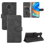 For Xiaomi Redmi Note 9S Solid Color Skin Feel Magnetic Buckle Horizontal Flip Calf Texture PU Leather Case with Holder & Card Slots & Wallet(Black)