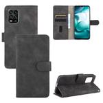 For Xiaomi Mi 10 Lite Solid Color Skin Feel Magnetic Buckle Horizontal Flip Calf Texture PU Leather Case with Holder & Card Slots & Wallet(Black)