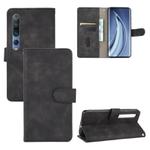 For Xiaomi Mi 10 Solid Color Skin Feel Magnetic Buckle Horizontal Flip Calf Texture PU Leather Case with Holder & Card Slots & Wallet(Black)