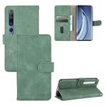 For Xiaomi Mi 10 Pro Solid Color Skin Feel Magnetic Buckle Horizontal Flip Calf Texture PU Leather Case with Holder & Card Slots & Wallet(Green)