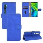 For Xiaomi Mi CC9 Pro Solid Color Skin Feel Magnetic Buckle Horizontal Flip Calf Texture PU Leather Case with Holder & Card Slots & Wallet(Blue)