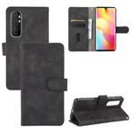 For Xiaomi Mi Note 10 Lite Solid Color Skin Feel Magnetic Buckle Horizontal Flip Calf Texture PU Leather Case with Holder & Card Slots & Wallet(Black)