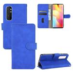 For Xiaomi Mi Note 10 Lite Solid Color Skin Feel Magnetic Buckle Horizontal Flip Calf Texture PU Leather Case with Holder & Card Slots & Wallet(Blue)