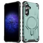 For Samsung Galaxy S24 FE 5G Straship MagSafe TPU Hybrid PC Phone Case(Midnight Green)
