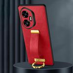 For Honor 300 SULADA PC Hybrid Leather Texture Skin Feel Shockproof Phone Case(Red)