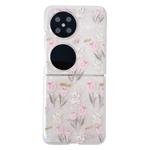 For Huawei P50 Pocket Shell Texture Flower Pattern Protective Phone Case(Tulip)