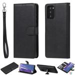 For Samsung Galaxy Note 20 Ultra 2 in 1 Solid Color Detachable PU Leather Case with Card Slots & Magnetic Holder & Photo Frame & Wallet & Strap(Black)