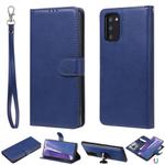 For Samsung Galaxy Note 20 Ultra 2 in 1 Solid Color Detachable PU Leather Case with Card Slots & Magnetic Holder & Photo Frame & Wallet & Strap(Blue)