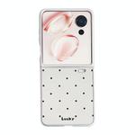For Honor Magic V Flip Mirror Polka Dot PC Folding Phone Case(Black)