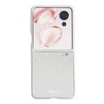 For Honor Magic V Flip Mirror Polka Dot PC Folding Phone Case(White)
