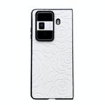 For Honor Magic V2 Impression Camellia Pattern Protective Phone Case(White)