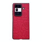 For Honor Magic V2 Impression Camellia Pattern Protective Phone Case(Red)