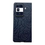 For Honor Magic V3 Impression Camellia Pattern Protective Phone Case(Black)