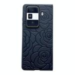 For Honor Magic Vs3 Impression Camellia Pattern Protective Phone Case(Black)