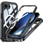 For iPhone 16e RedPepper Tempered Glass MagSafe Phone Case(Black)