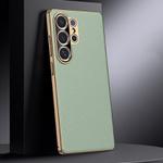 For Samsung Galaxy S25 Ultra 5G Genuine Leather PC Phone Case(Green)