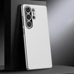 For Samsung Galaxy S25 Ultra 5G Genuine Leather PC Phone Case(White)