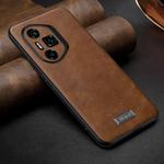 For Honor 300 Ultra SULADA Shockproof TPU Hybrid Handmade Leather Phone Case(Brown)