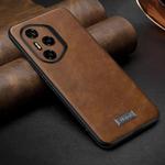 For Honor 300 Pro SULADA Shockproof TPU Hybrid Handmade Leather Phone Case(Brown)
