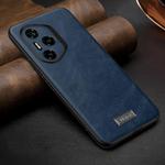For Honor 300 Pro SULADA Shockproof TPU Hybrid Handmade Leather Phone Case(Blue)
