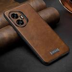 For Honor 300 SULADA Shockproof TPU Hybrid Handmade Leather Phone Case(Brown)
