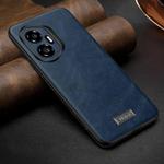For Honor 300 SULADA Shockproof TPU Hybrid Handmade Leather Phone Case(Blue)