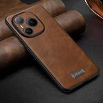 For Honor Power SULADA Shockproof TPU Hybrid Handmade Leather Phone Case(Brown)