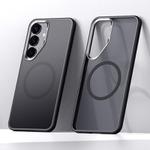 For Samsung Galaxy S25+ 5G SULADA Light Sand MagSafe Magnetic PC Hybrid TPU Phone Case(Black)