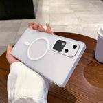 For vivo S18 Fine Hole Ice Fog MagSafe PC Phone Case(White)