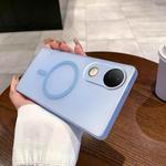For vivo S20 Fine Hole Ice Fog MagSafe PC Phone Case(Transparent Blue)