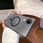 For vivo S20 Fine Hole Ice Fog MagSafe PC Phone Case(Transparent Black)